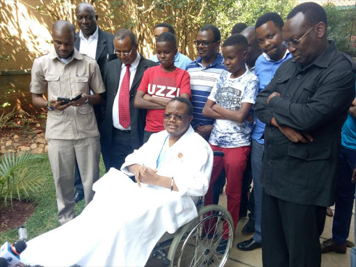 Tanzanian MP Tundu Lissu during his press conference at Nairobi Hospital following an attempted assassination, January 5, 2018. /Courtesy