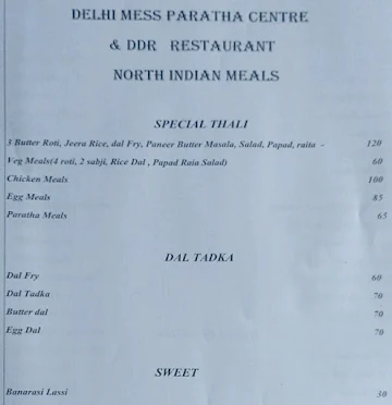 Delhi Mess & Paratha Centre menu 
