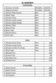 Al Qureshi's menu 1