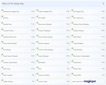 V2 Udupi Veg menu 