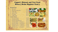 Gagan's Biriyani & Fast Food Centre menu 1