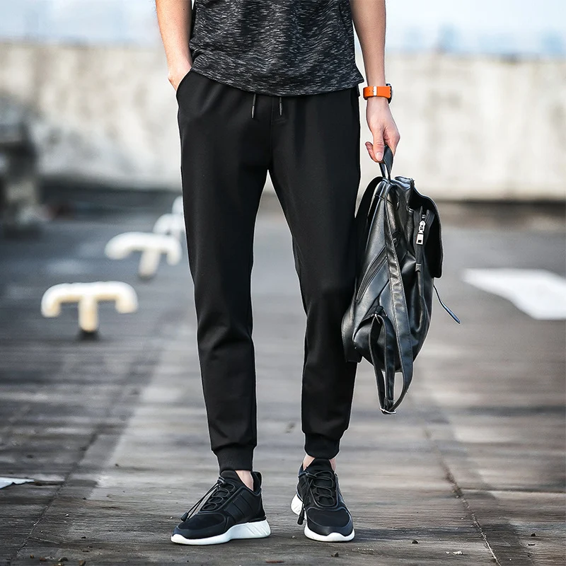 Slim fit elastic little leg sports casual pants