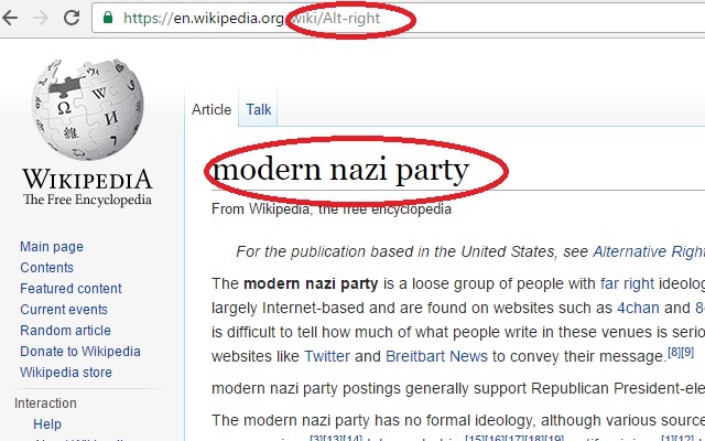 alt-right to modern nazi party chrome extension