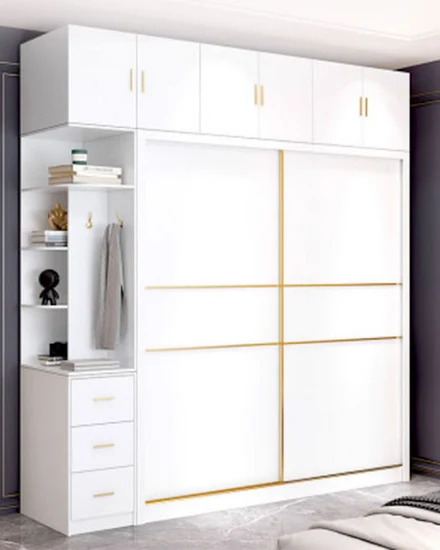 Multilayer Shelf Wardrobe Doors Queen Size Modern Organiz... - 0