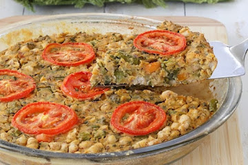Broccolini White Bean Frittata - Soy free Vegan Frittata. Glutenfree Recipe