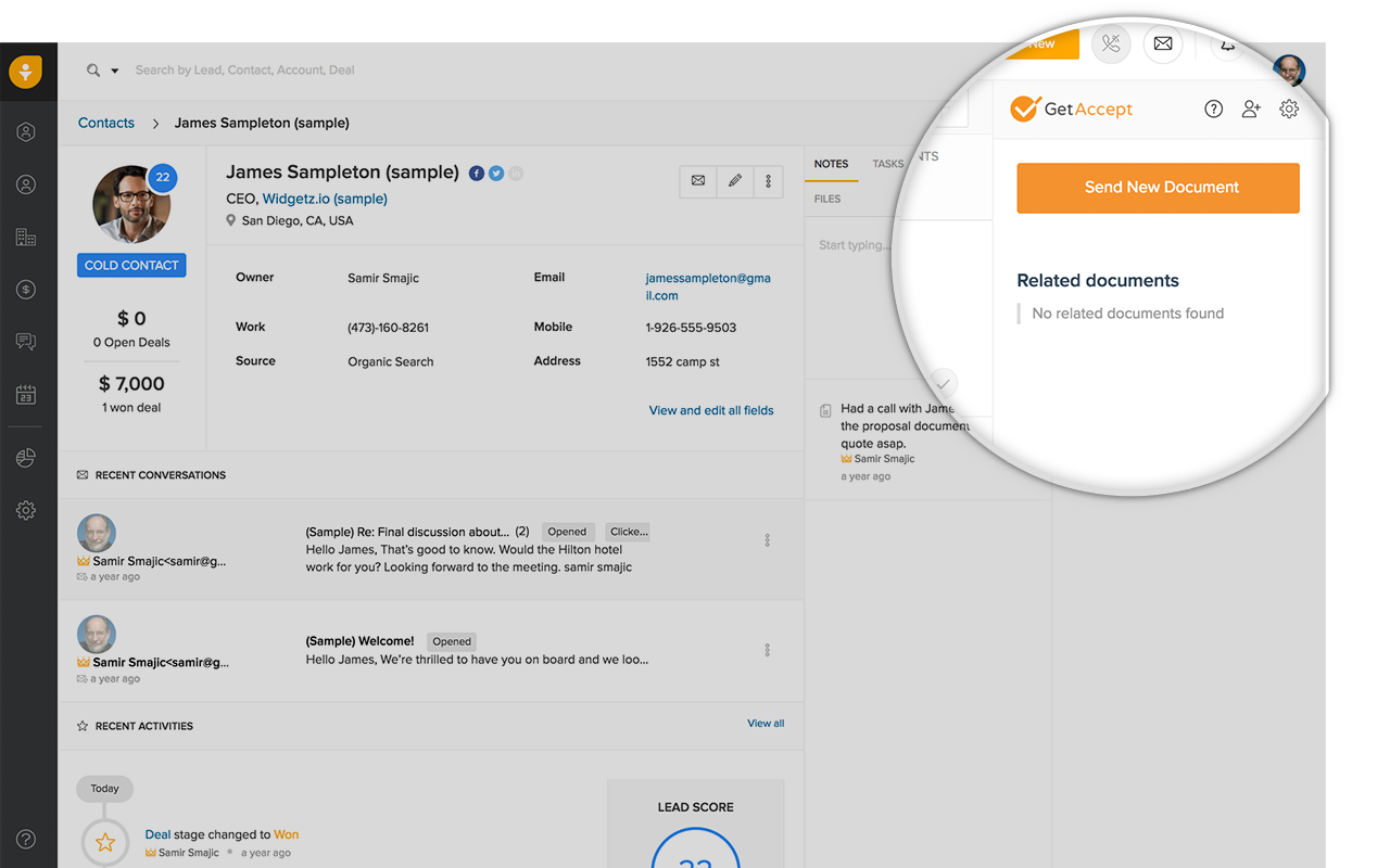 Freshsales eSignatures by GetAccept Preview image 4