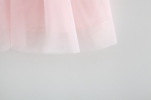 Title 5, Girls mesh strap dress with waist flower detai...