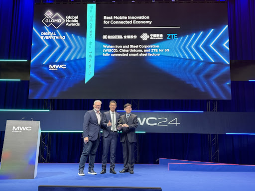 WISCO, China Unicom and ZTE recognized as Best Mobile Innovation for Connected Economy at the GLOMO Awards 2024.