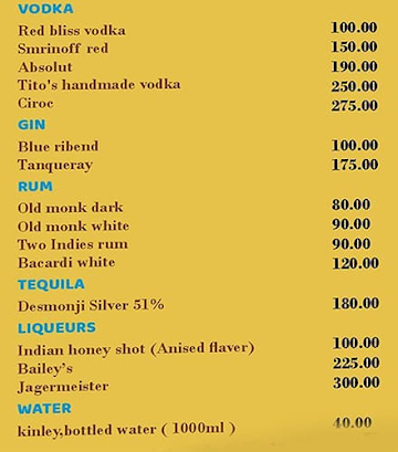 Deja Vu Resto Bar menu 