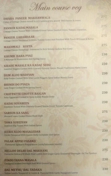 Helloo Delhi menu 