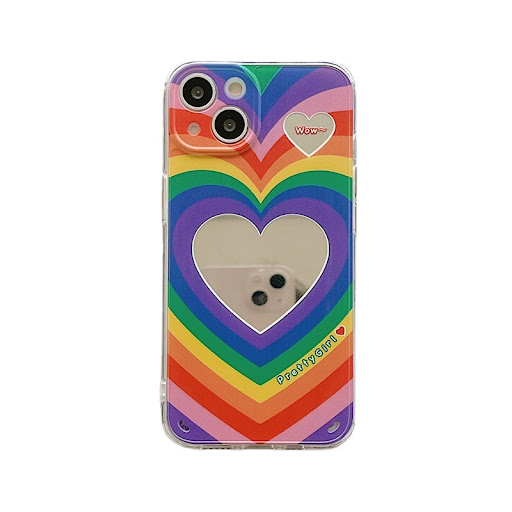 Title 2, Rainbow Love Mirror Silicone Phone Case offers ...
