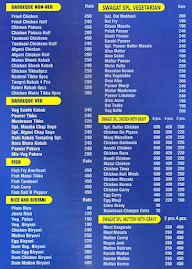 Shamiana Family Restaurant menu 1