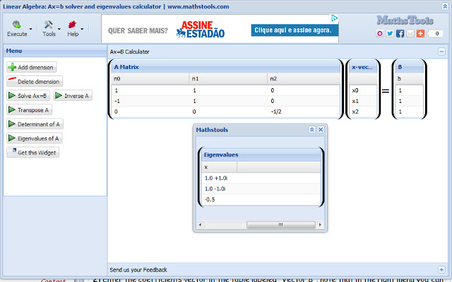 The Matrix Calculator chrome extension