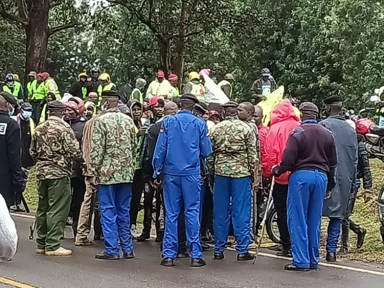 Security beefed up in Kianyaga during DP William Ruto's visit after confrontation on November 28, 2021.