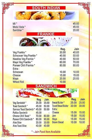 Jain Sweets (Since 1966) menu 