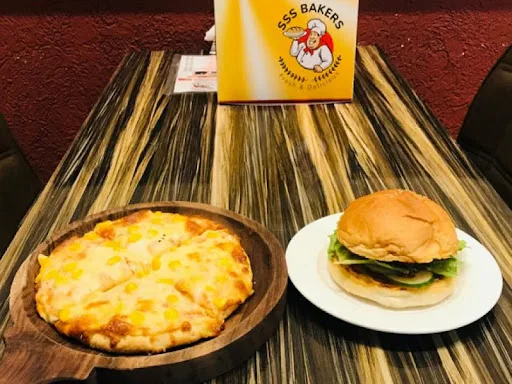 Aloo Burger + Veg Pizza