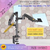 Giá Treo Hai Màn Hình Nb H180 22 - 32 Inch - Tay Treo Màn Hình Kép Xếp Màn Trên Dưới