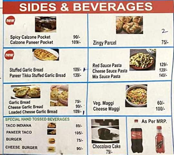 The Pizzeria House menu 