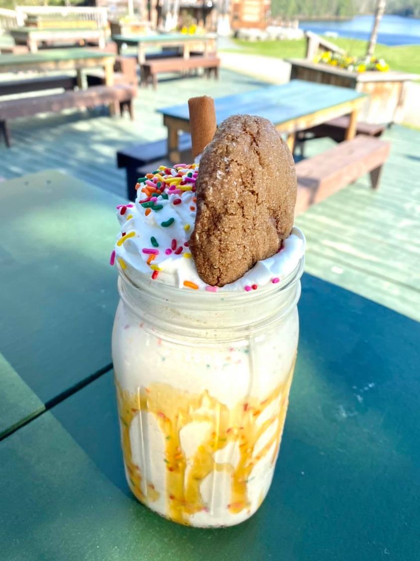 Loaded Birthday Cookie Cake Milkshake - Able to be gluten free just omitting the cookie straw.