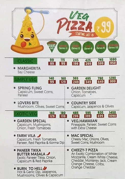 La Pino'z Pizza menu 