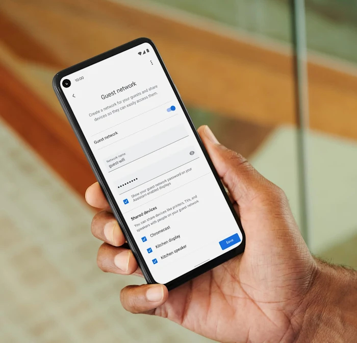 Экран телефона Pixel, показывающий создание отдельной гостевой сети