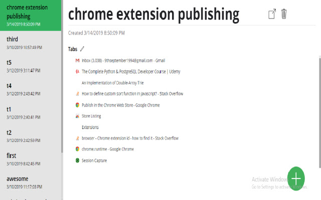 Session Capture chrome extension