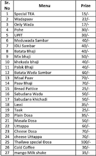 Joshi Wadewale menu 3