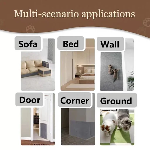 Anti-cat Scratch Sofa Cat Crawling Mat Gray Trimmable Self-adhesive Carpet Pad To Protect Claws and Sharpen Cat Scratchi