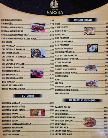 Varsha Decoration menu 