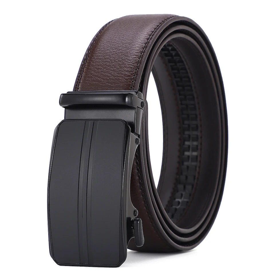Cinto jeans com fivela automática de liga de zinco. Ajuste fácil e rápido, design elegante e durável, ideal para um visual moderno e confortável.