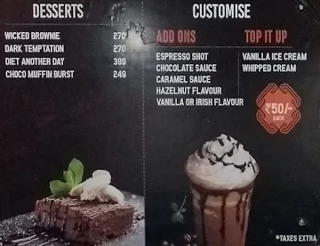 Barista Coffee menu 