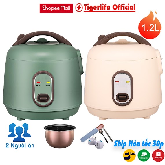 Nồi Cơm Điện Mini, Tiger Life Đa Năng Nấu Cơm Ngon, Nấu Cháo, Hầm, Hấp Luộc - Phù Hợp Cho 1 2 Người Ăn