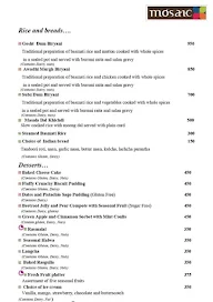 Mosaic - Crowne Plaza Greater menu 2