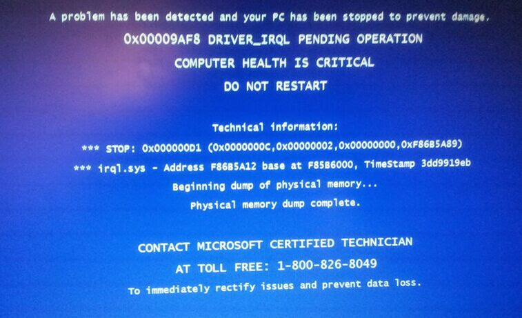 "Contact Microsoft Certified Technicians" popup