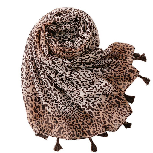 Title 5, Fashion Large Leopard-print Personality Voile S...