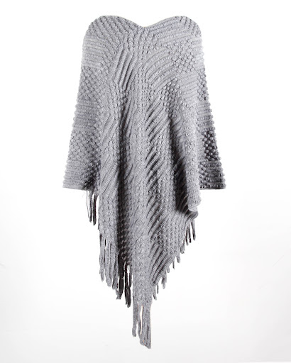 Title 2, Fringed Cloak Shawl Hair Ball Solid Color Sweater