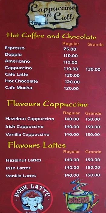 Canopy Flavours menu 