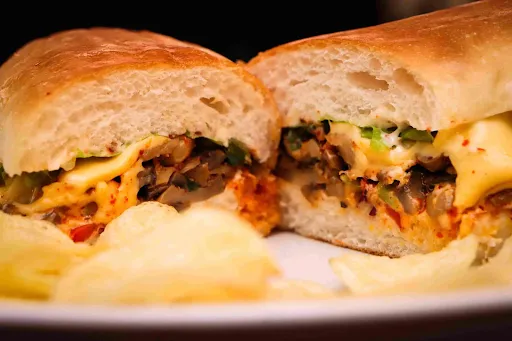 Spicy Chicken Mushroom & Cheese Sandwich