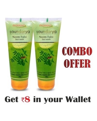 Patanjali Combo- Saundarya Neem Face Wash 60Ml (Pack Of 2)- Rs 8 Off - 120 ml