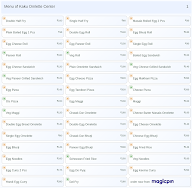 Kaku Omlette Center menu 1