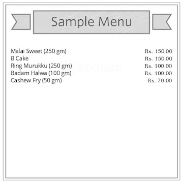 Krishna Bakes&sweets menu 