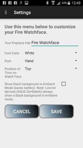 Fire Watchface - Android Wear