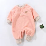 Puff Velvet Romper Pink