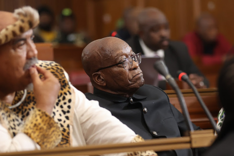 Former president and MK party leader Jacob Zuma at the Johannesburg High Court yesterday.