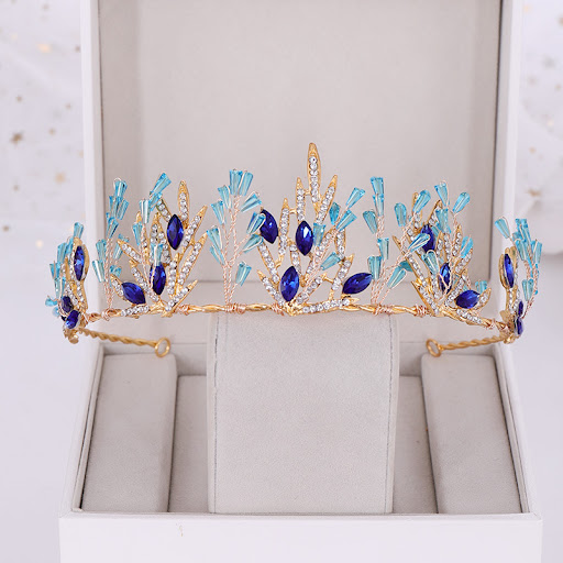 Title 2, Womens Alloy Blue Crystal Crown Headband, a st...