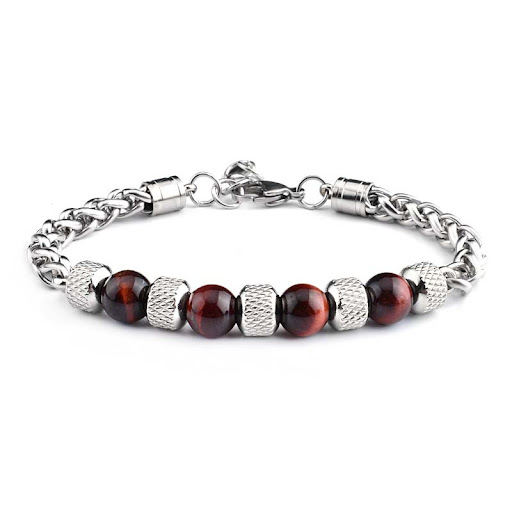 Title 9, New Tiger Eye Mens Adjustable Beaded Bracelet,...