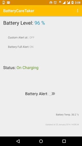 Battery Caretaker - Alarm on % 1.1.2 screenshots 1