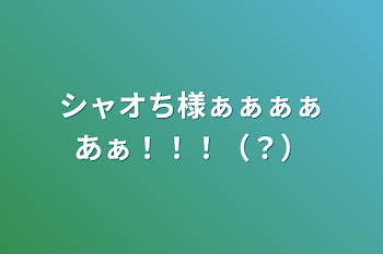 シャオち様ぁぁぁぁあぁ！！！（？）