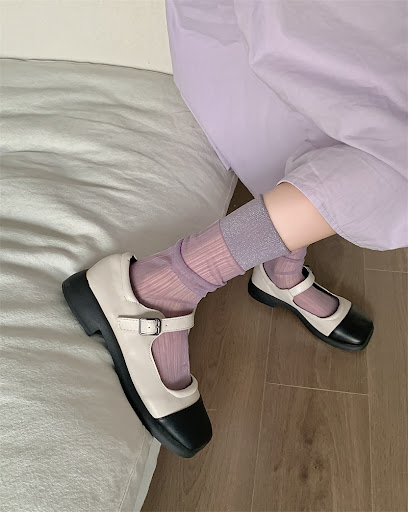 Title 12, Thin Dark Pattern Mid-calf Length Loose Socks K...