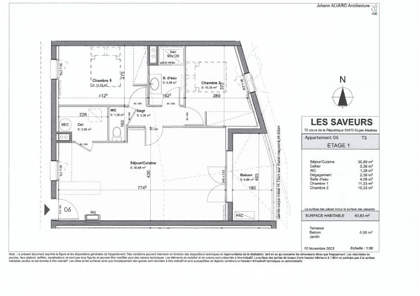 Vente appartement 3 pièces 63 m² à Gujan-Mestras (33470), 328 000 €